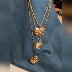 Elegant Gold Layered 3 Set Necklace